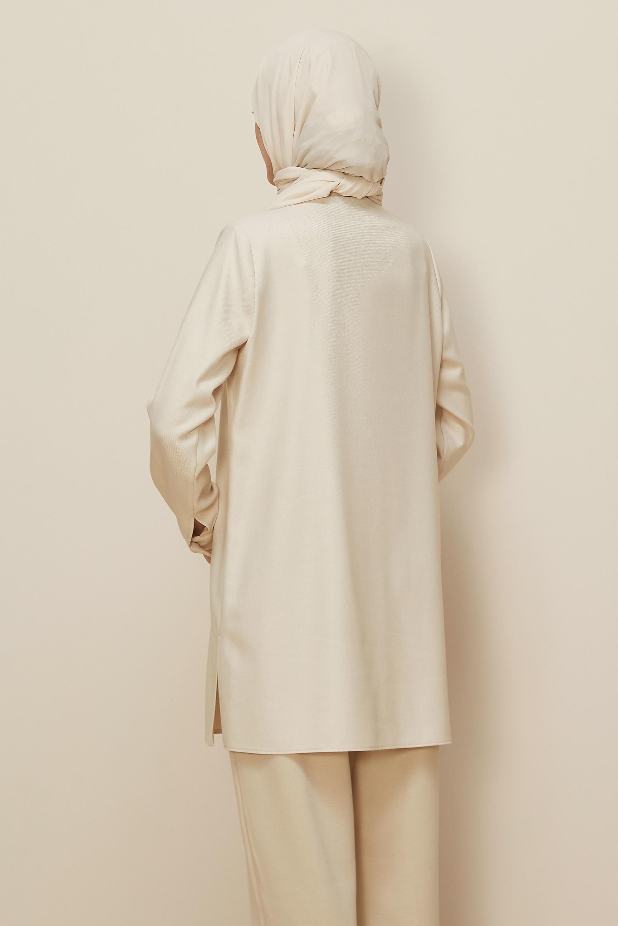 Hijab clothing ECRU SHIRT COLLAR TUNIC 46212