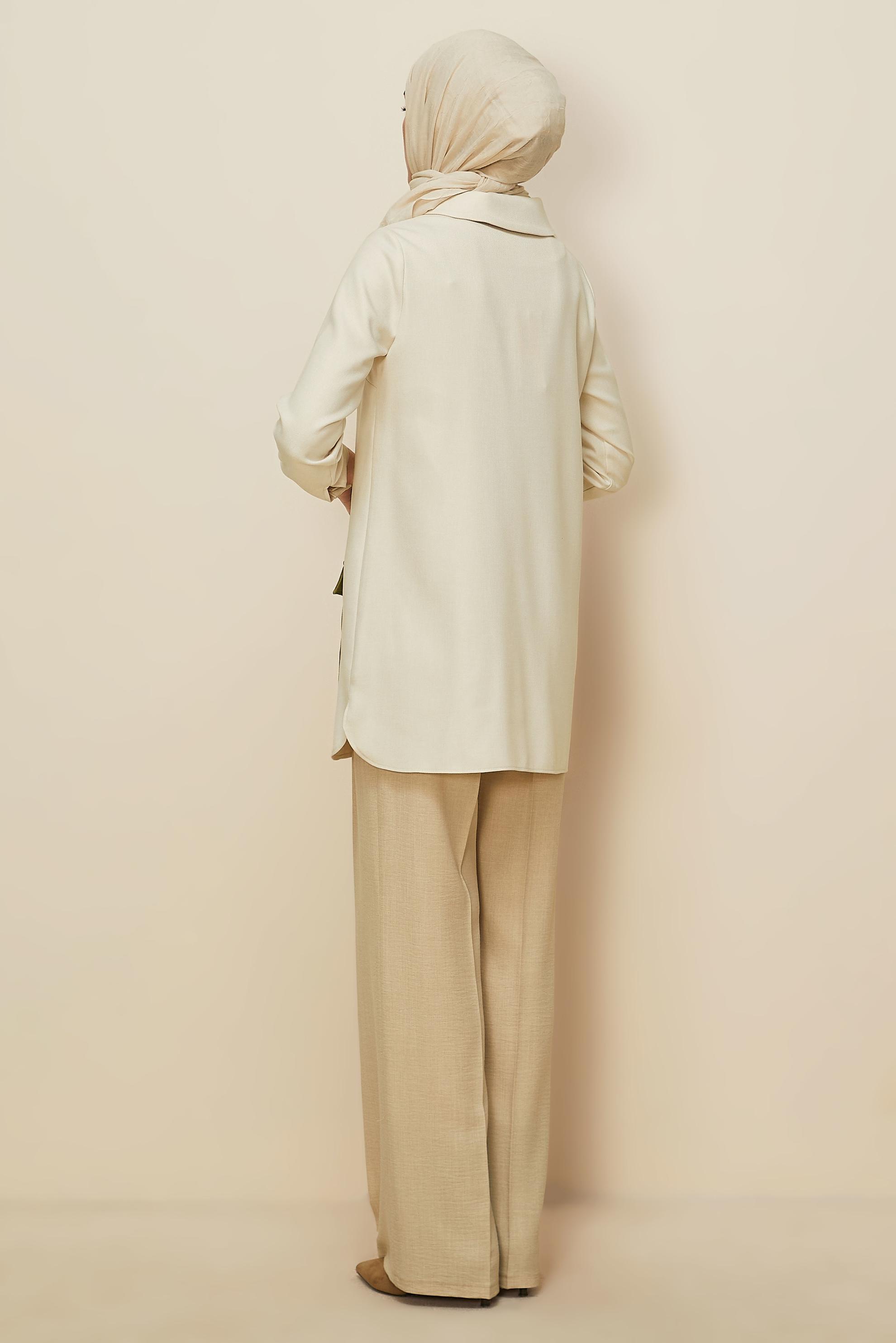 Hijab clothing ECRU SHIRT COLLAR TUNIC 46213