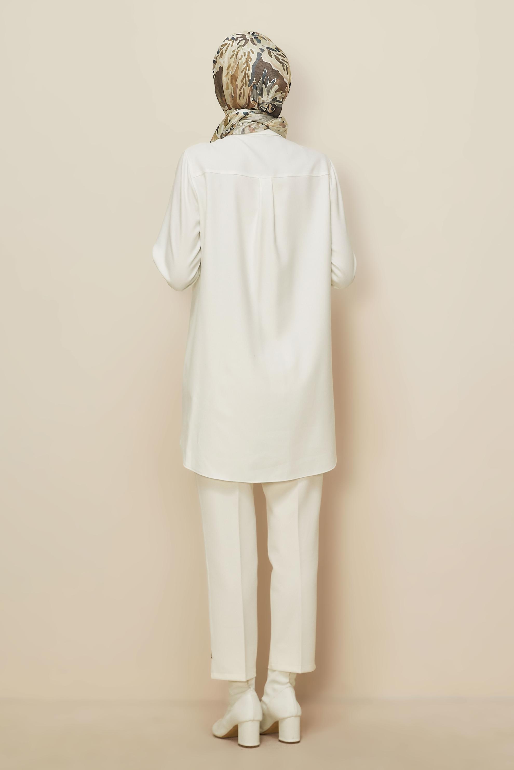 Tesettür giyim BEYAZ GÖMLEK TUNİK 46215