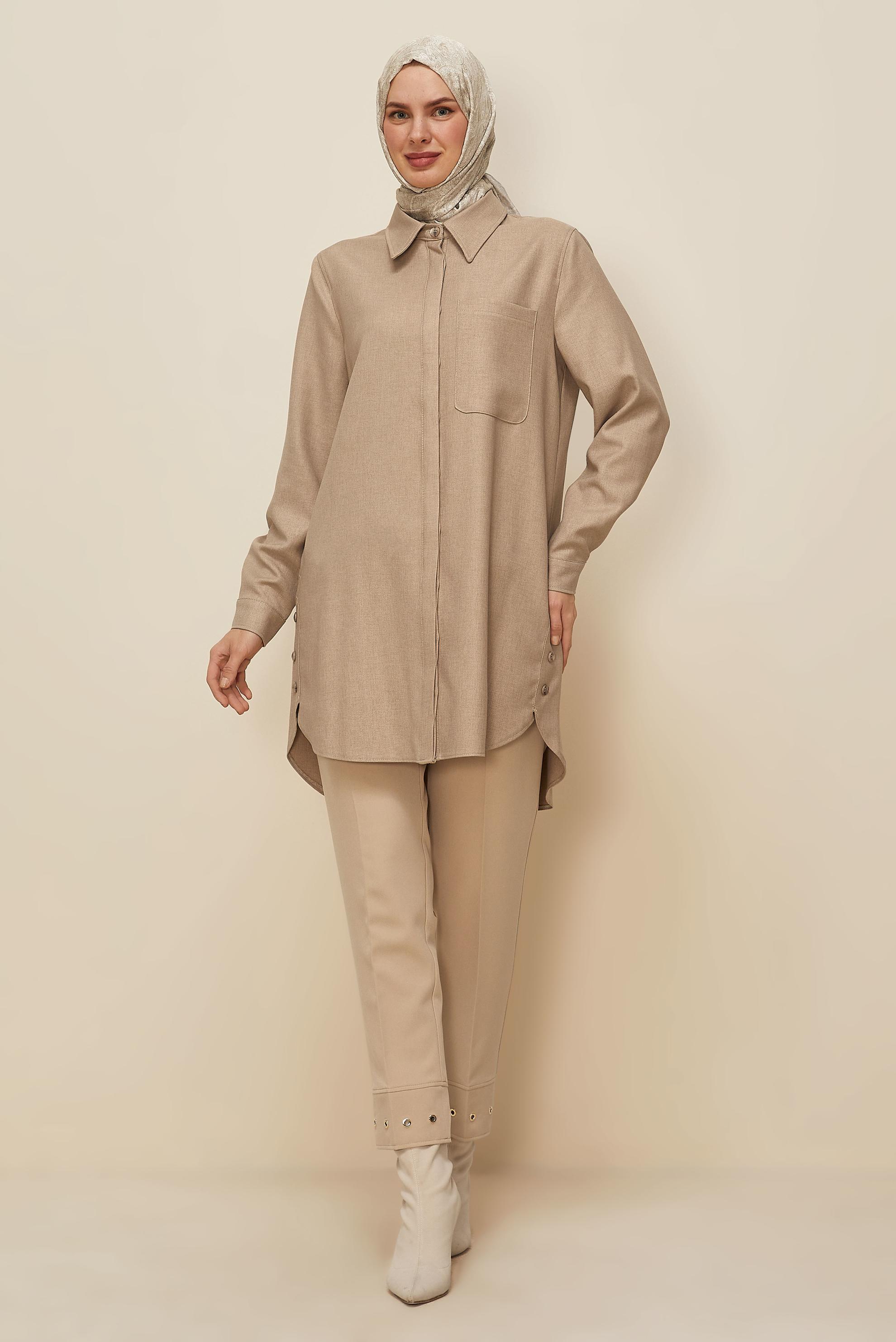 Hijab clothing BEIGE SHIRT TUNIC 46215