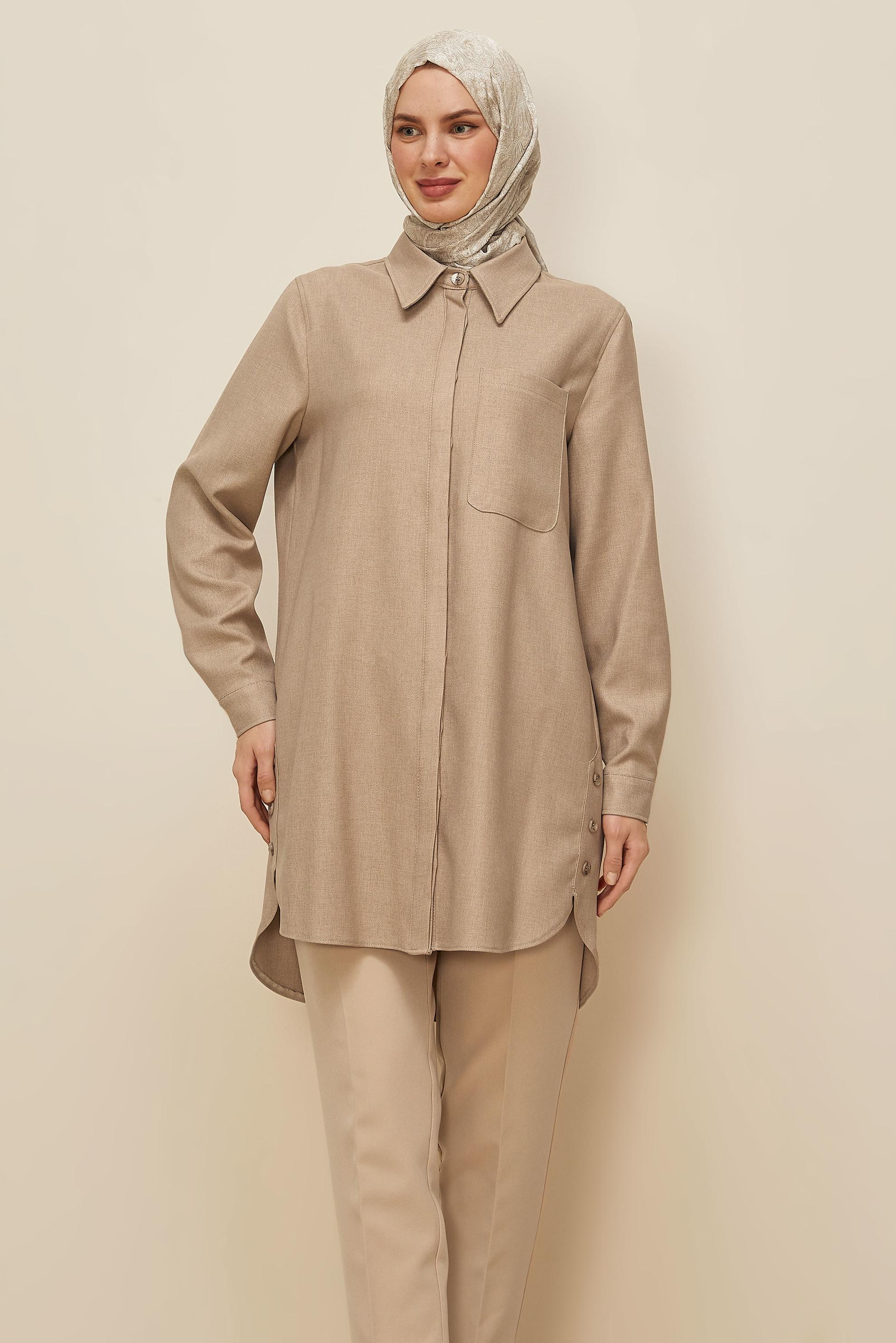 Hijab clothing BEIGE SHIRT TUNIC 46215