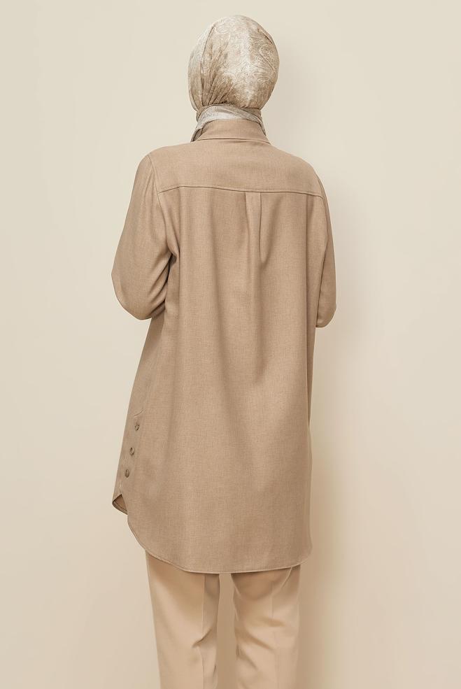 Tesettür giyim BEJ 46215 17235 TUNİK 40-48 TEK 38 - ALVİNA