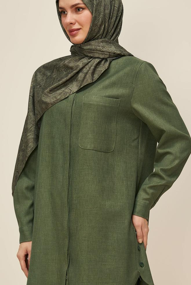 Tesettür giyim HAKİ 46215 17235 TUNİK 40-48 TEK 38 - ALVİNA