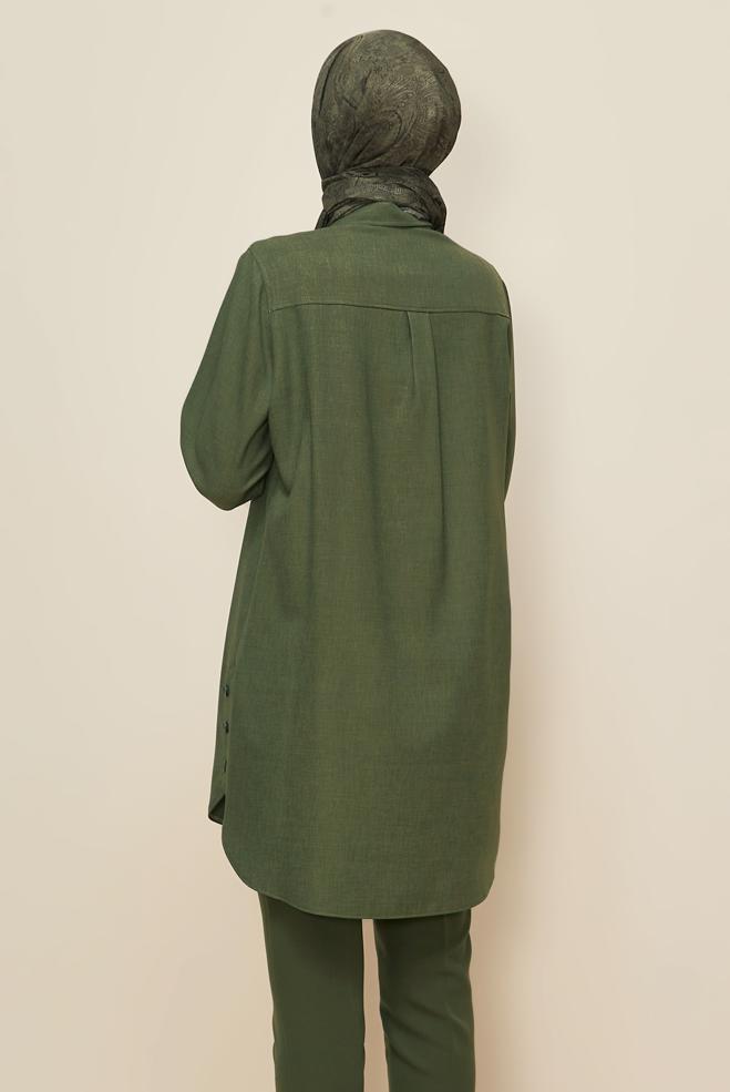 Tesettür giyim HAKİ 46215 17235 TUNİK 40-48 TEK 38 - ALVİNA