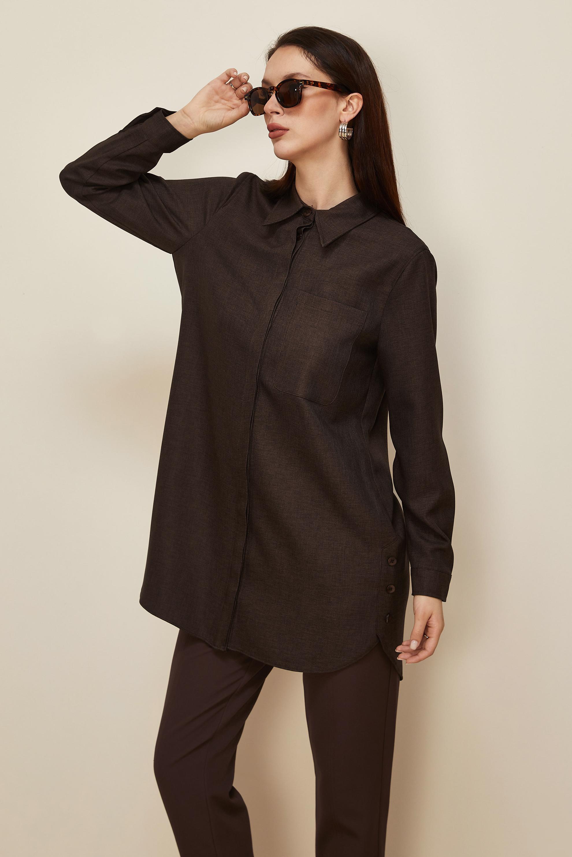 Hijab clothing BROWN SHIRT TUNIC 46215