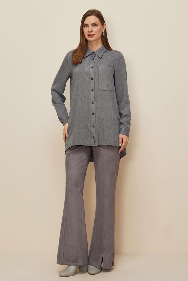 Tesettür giyim GRİ 46223 ARENDAL 70044 TUNİK 38-46 TEK 40 - ALVİNA