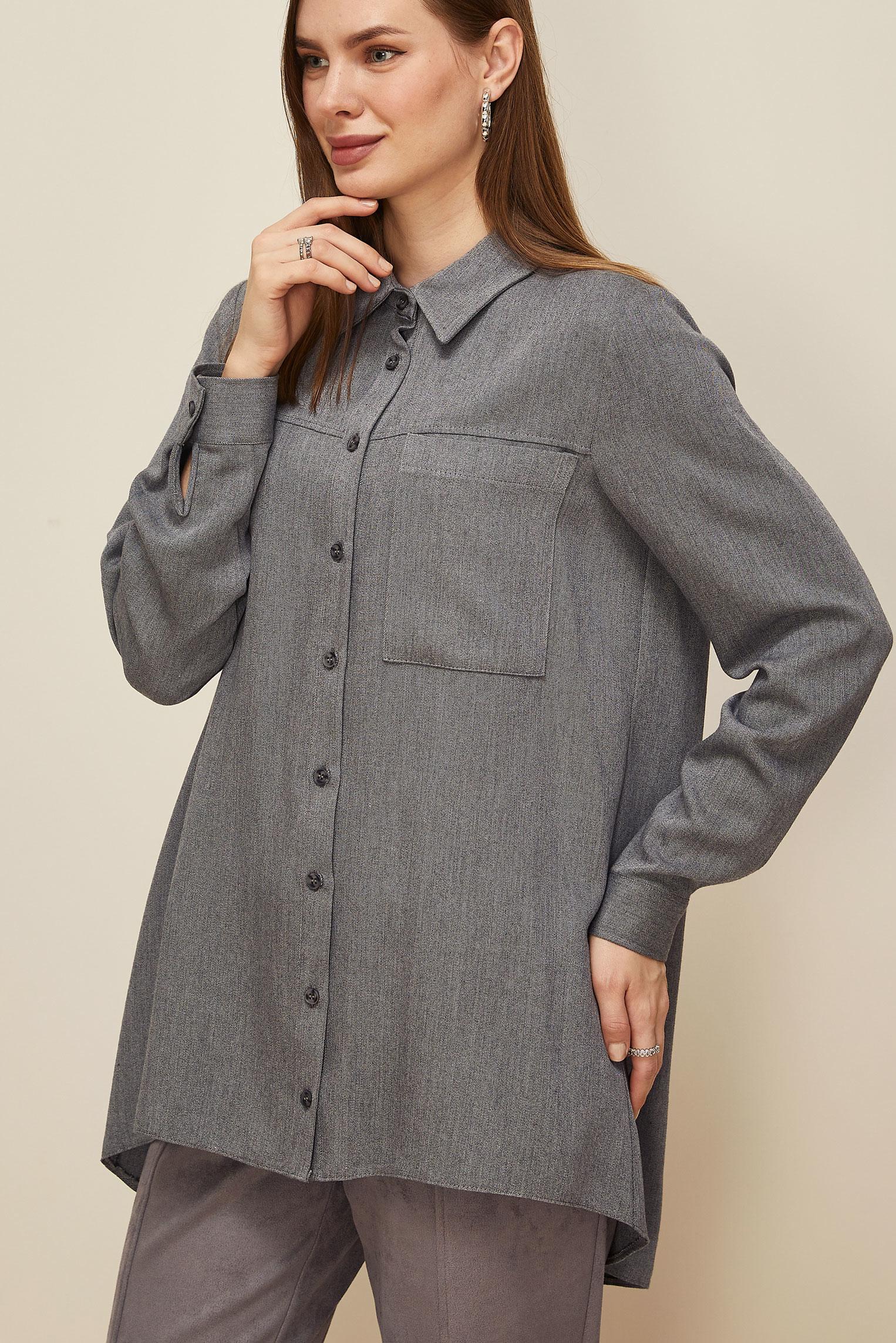 Tesettür giyim GRİ 46223 ARENDAL 70044 TUNİK 38-46 TEK 40