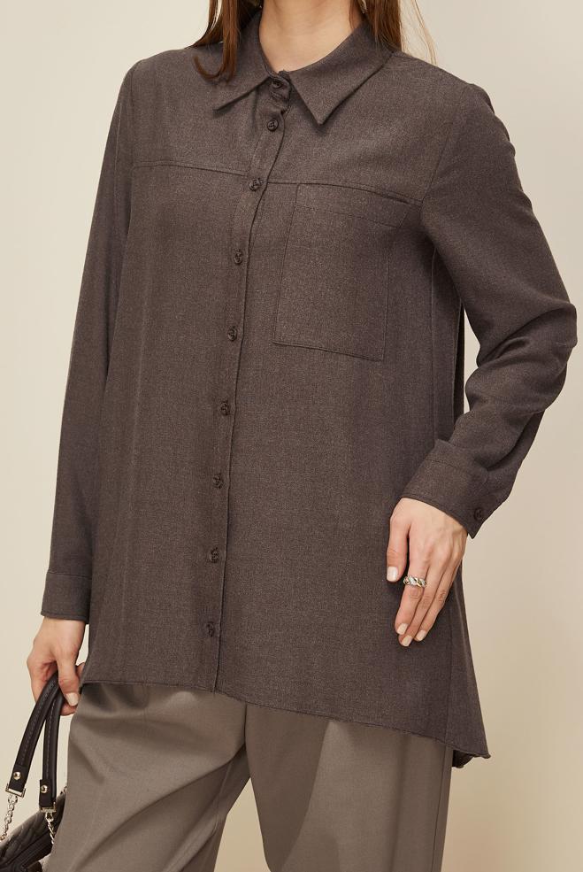 Tesettür giyim KAHVE 46223 ARENDAL 70044 TUNİK 38-46 TEK 40 - ALVİNA