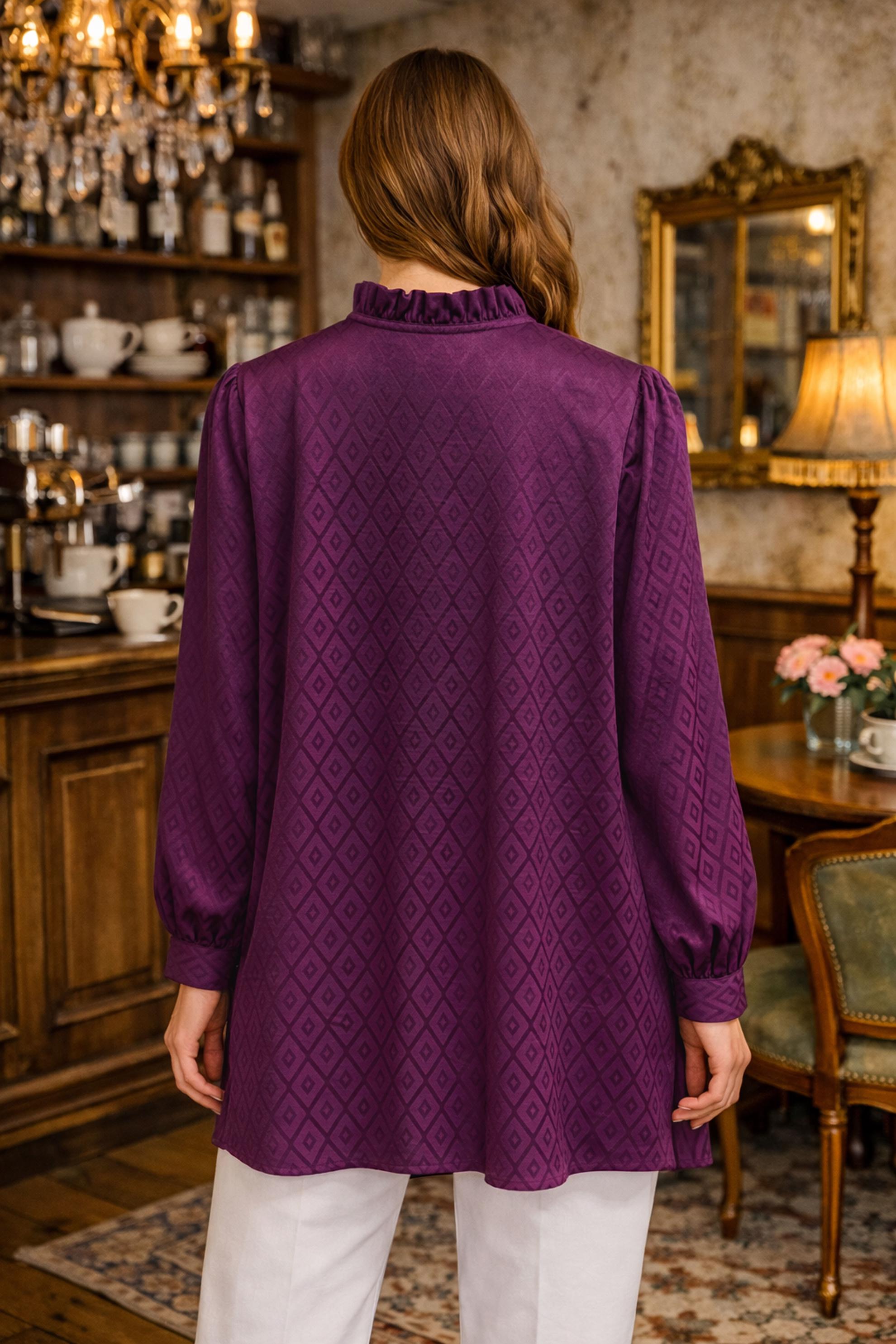 Hijab clothing DAMSON TIED COLLAR TUNIC 46227