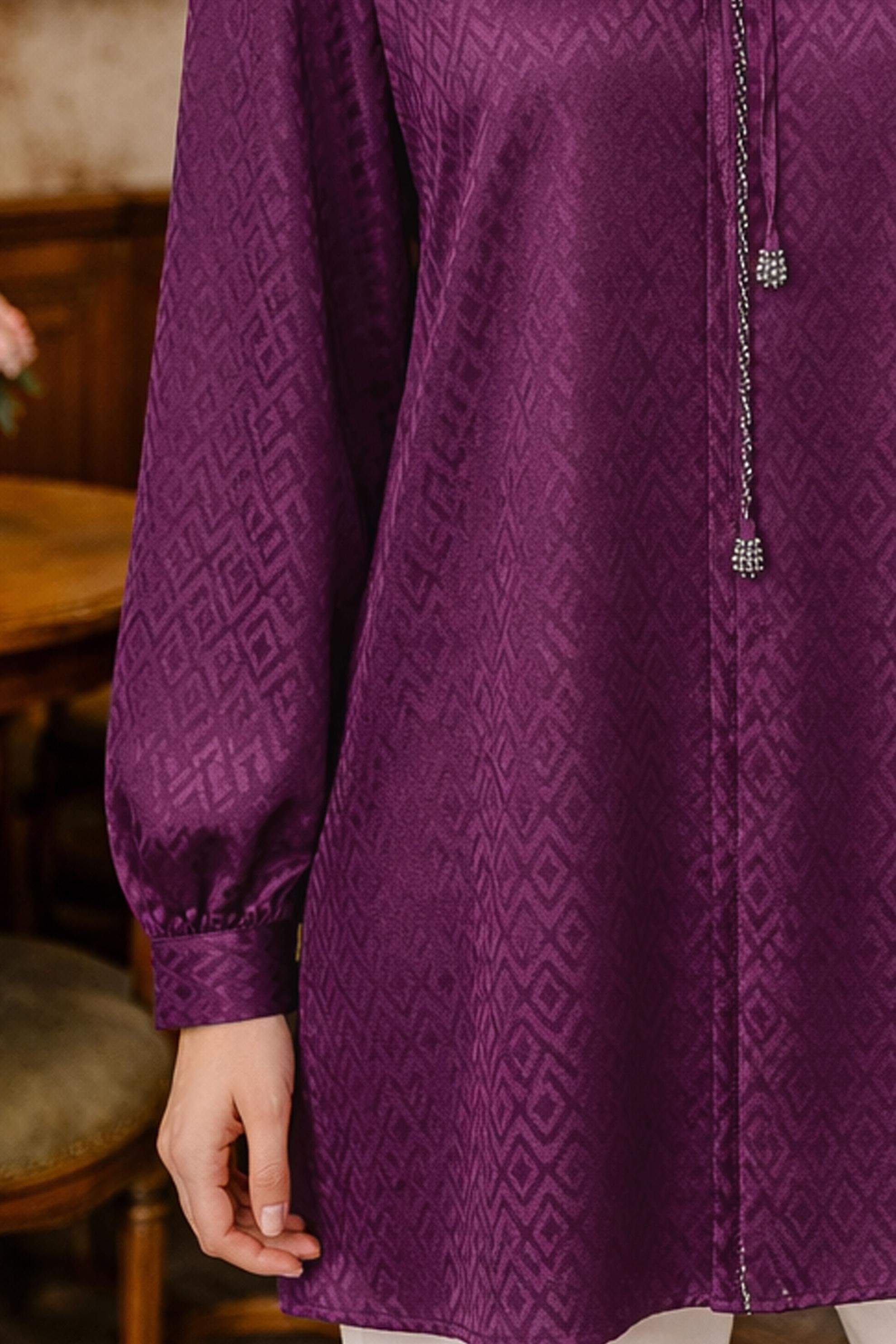 Hijab clothing DAMSON TIED COLLAR TUNIC 46227