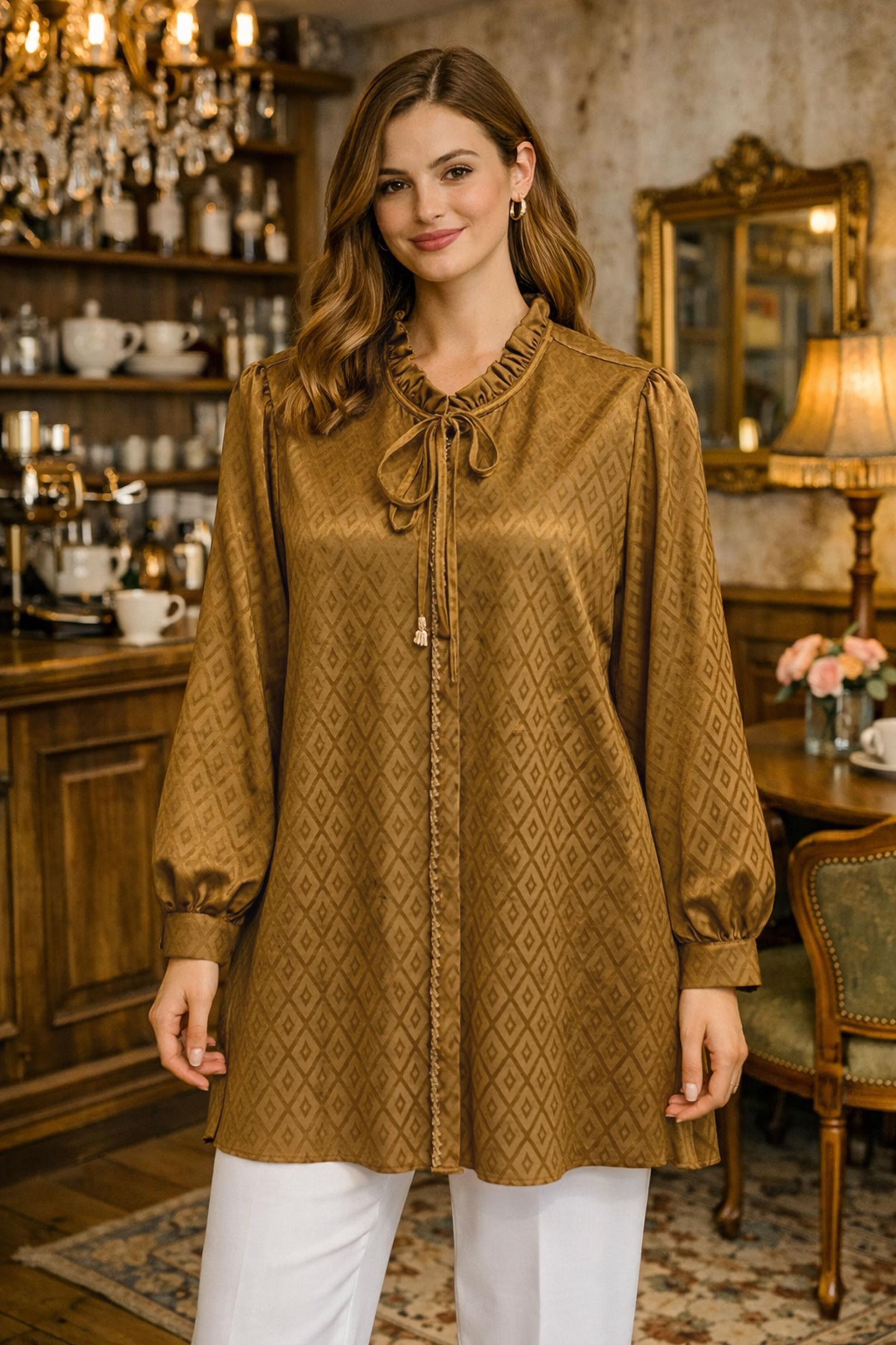 Hijab clothing TABA TIED COLLAR TUNIC 46227