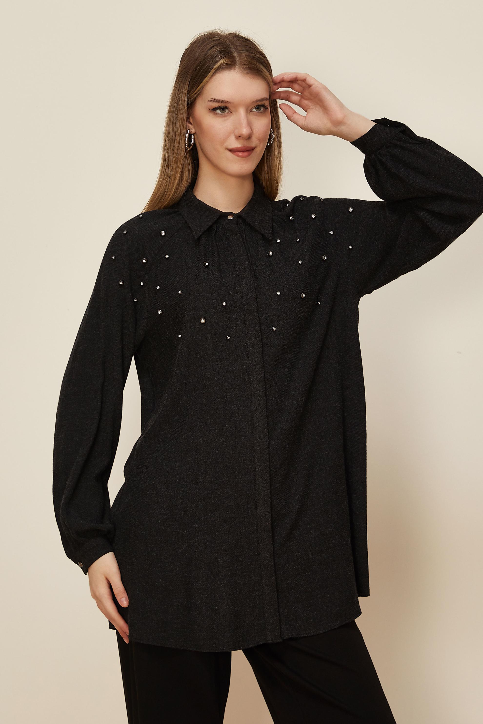 Hijab clothing BLACK GEM DETAILED TUNIC 46228