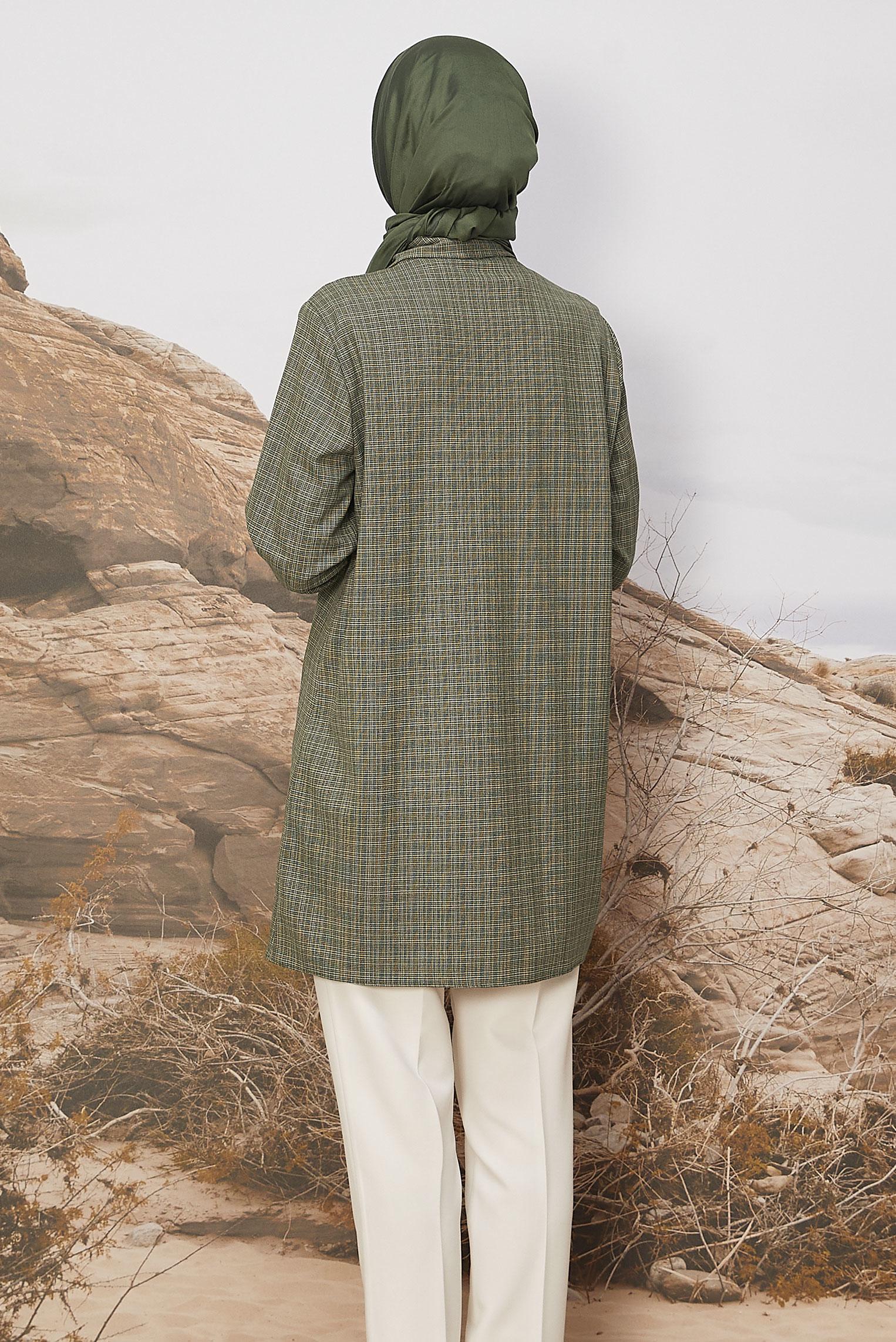 Hijab clothing KHAKI BEAD EMBROIDERED TUNIC 46230