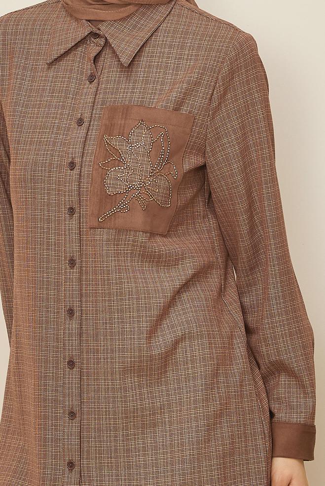 Tesettür giyim TURUNCU 46230 SENECA TUNİK 40-48 TEK42 - ALVİNA