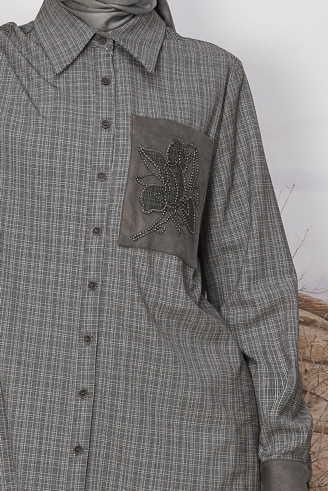 Hijab clothing BLACK BEAD EMBROIDERED TUNIC 46230