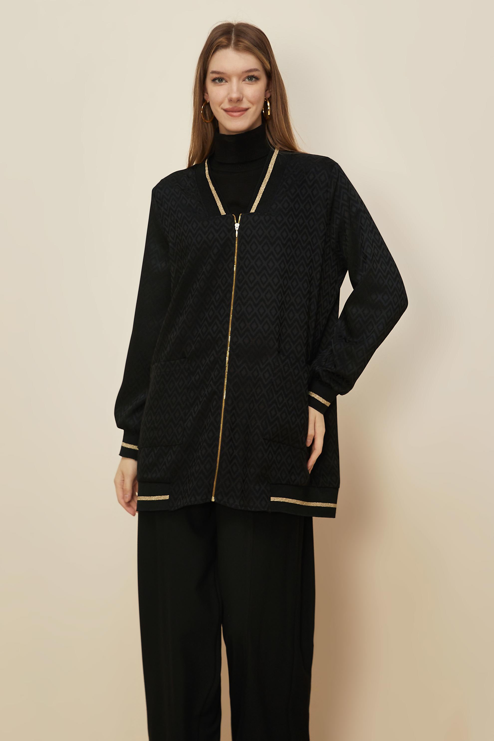 Tesettür giyim SİYAH 46241 ALYAJ 20103 TUNİK 40-46 TEK42