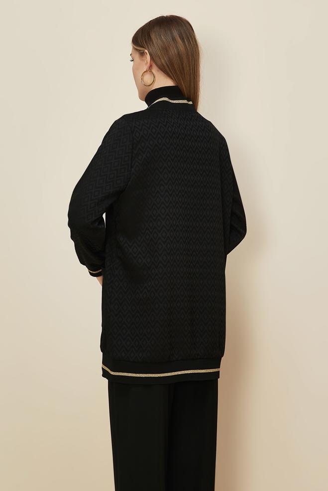 Tesettür giyim SİYAH 46241 ALYAJ 20103 TUNİK 40-46 TEK42 - ALVİNA