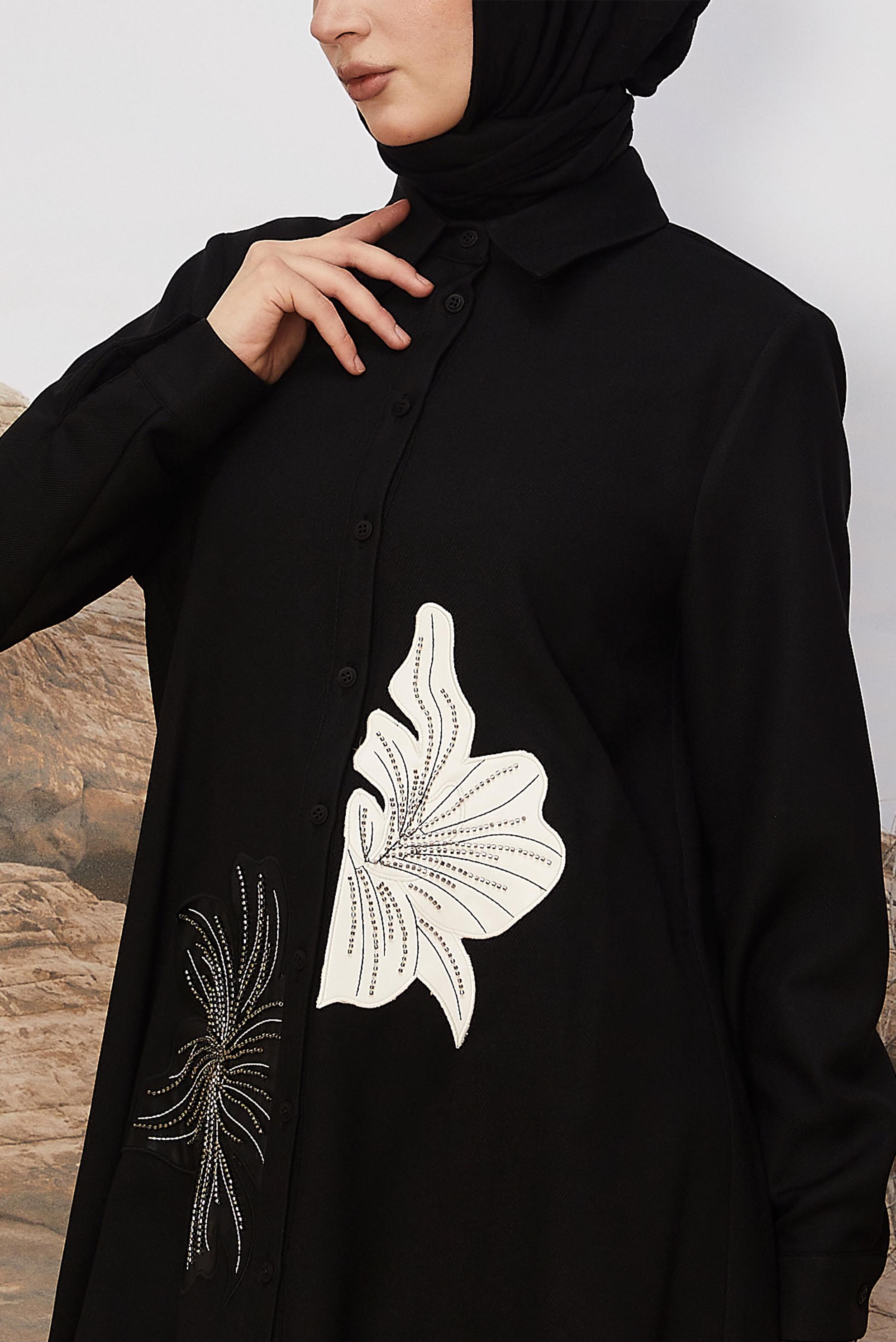 Hijab clothing BLACK BEAD EMBROIDERED TUNIC 46243