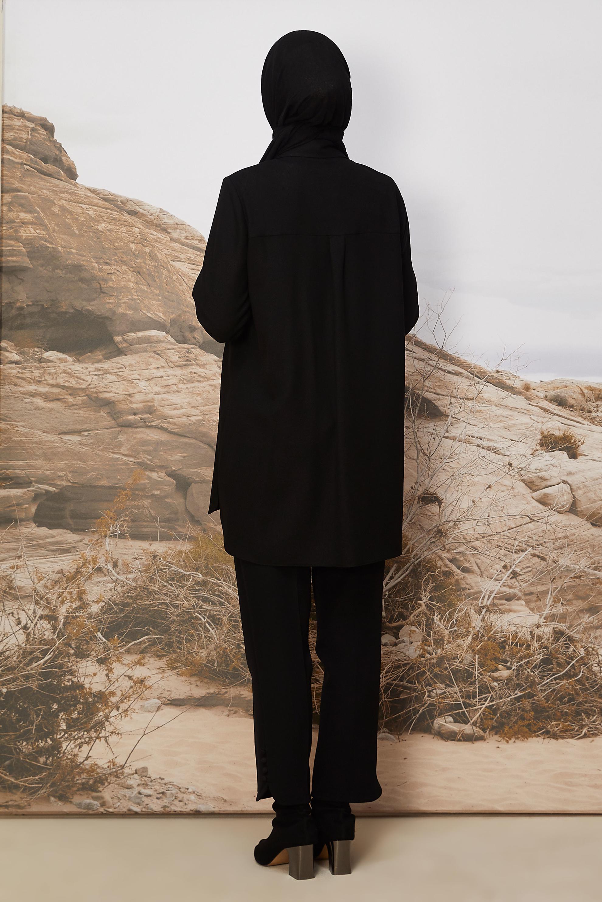 Hijab clothing BLACK BEAD EMBROIDERED TUNIC 46243