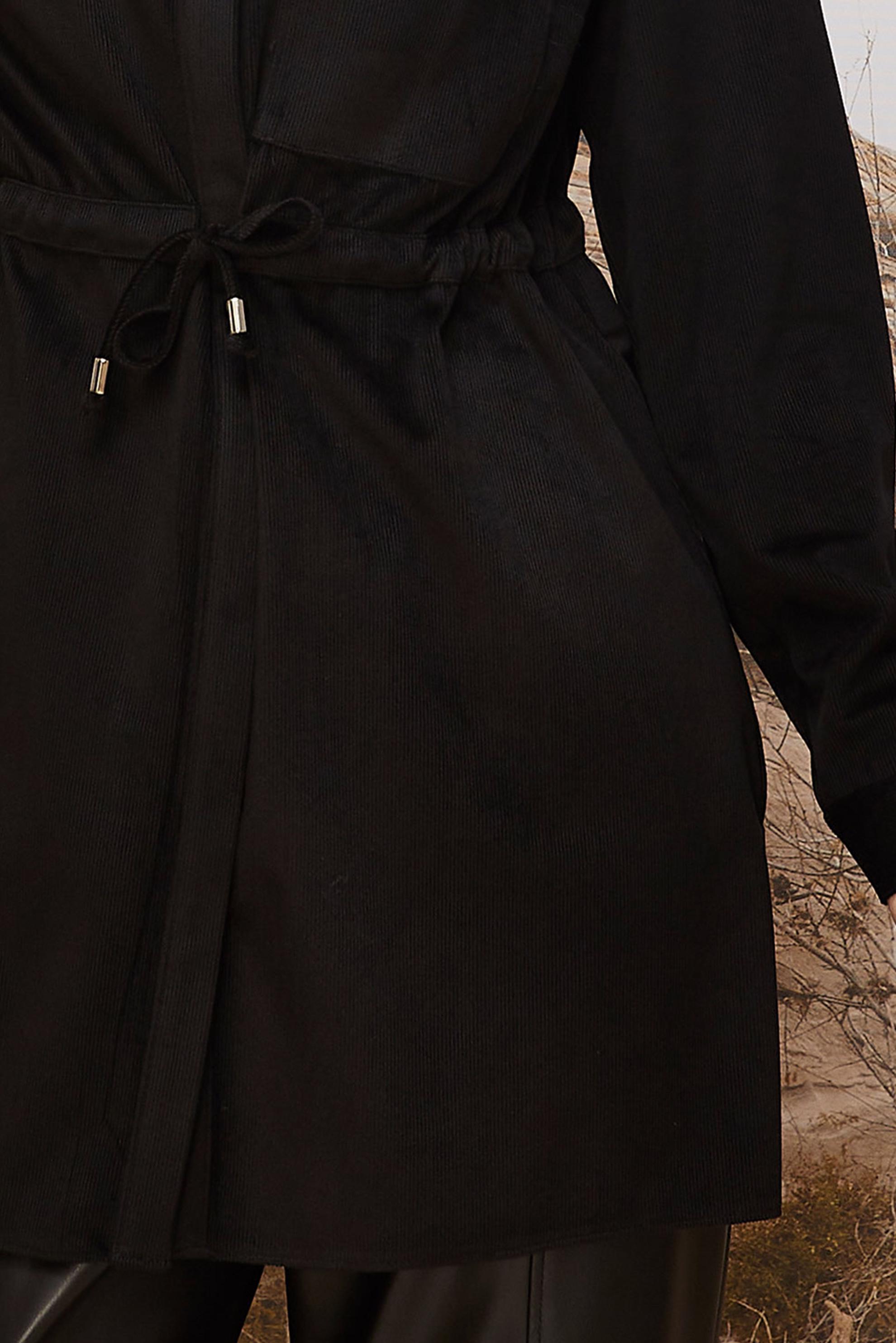 Hijab clothing BLACK SMOCKED WAIST VELVET TUNIC 46245