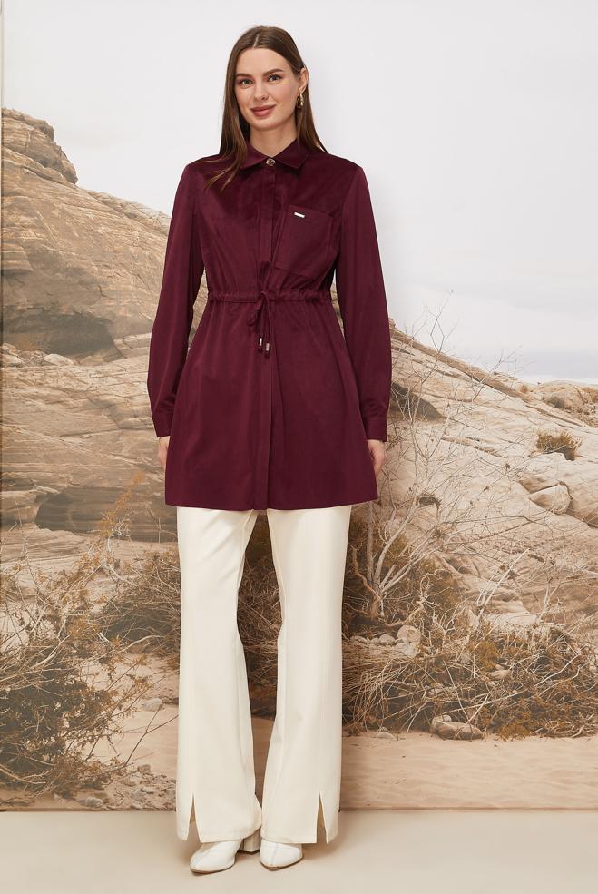 Hijab clothing CLARET RED 46245 RD457 TUNİK 38-46 - ALVİNA