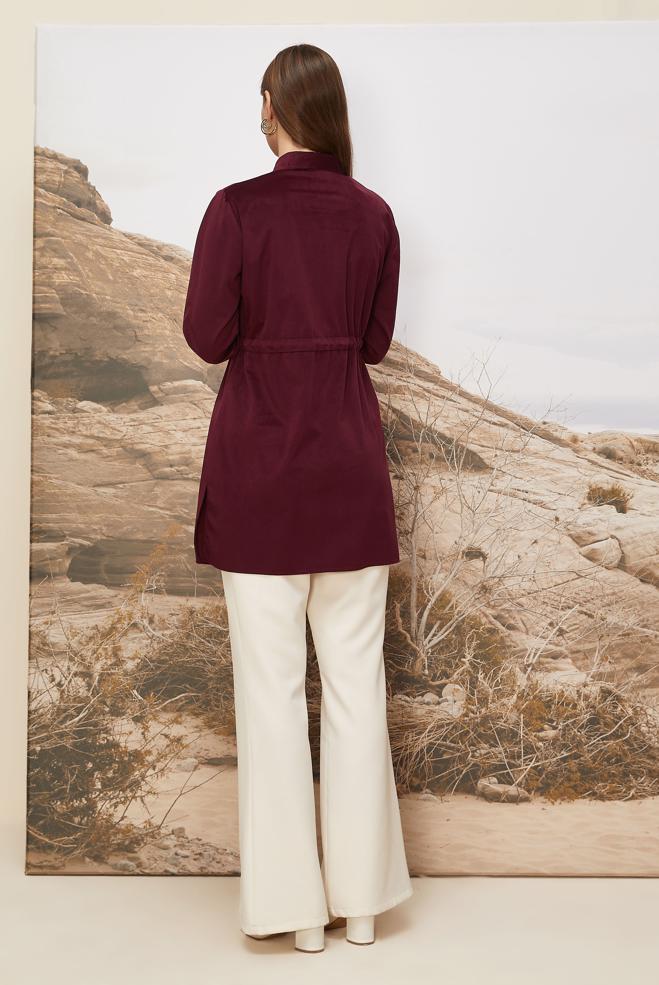 Hijab clothing CLARET RED 46245 RD457 TUNİK 38-46 - ALVİNA