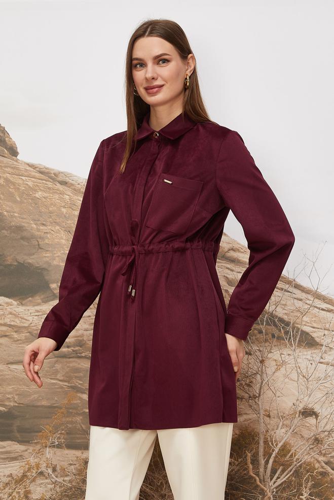 Hijab clothing CLARET RED 46245 RD457 TUNİK 38-46 - ALVİNA