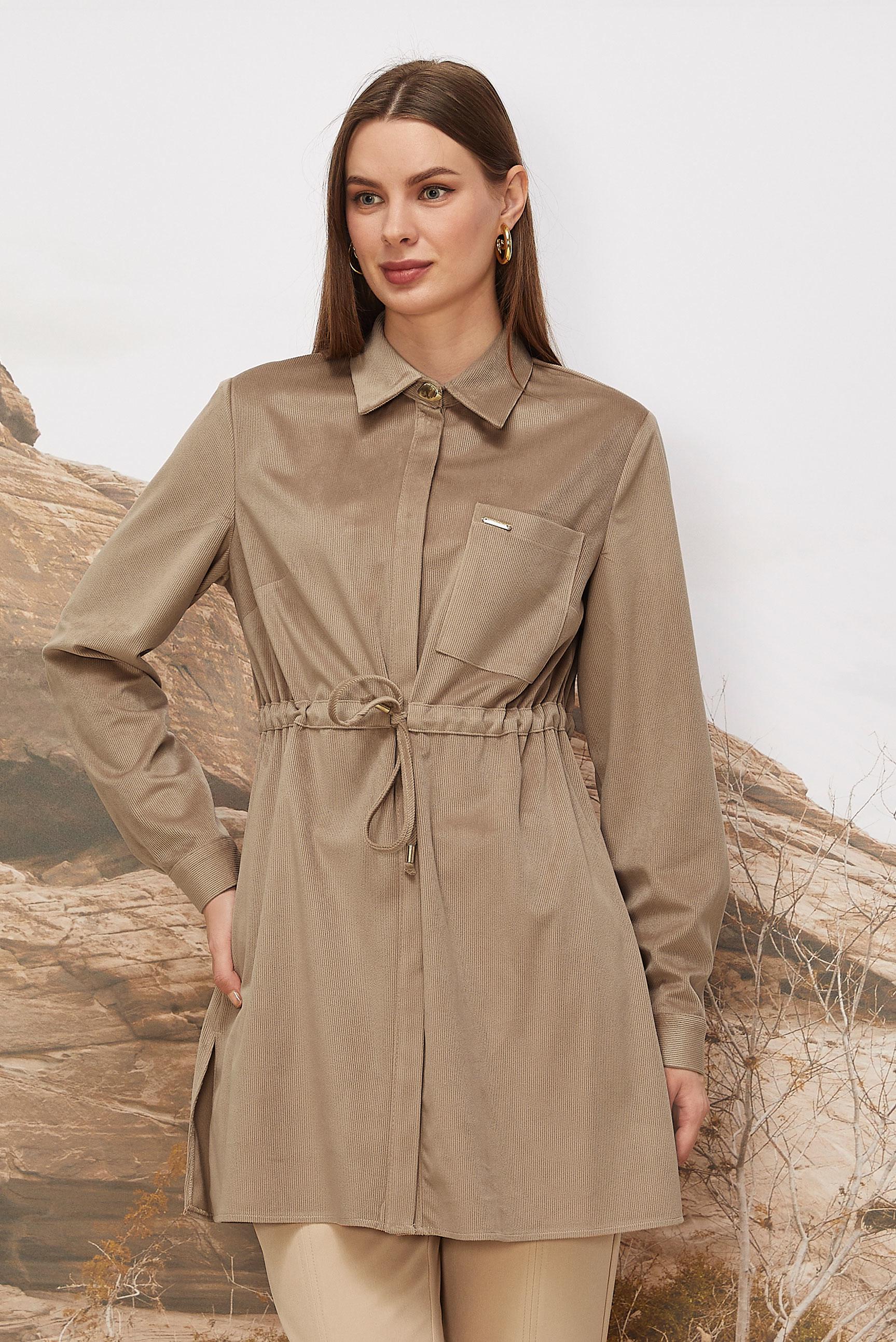 Hijab clothing MINK SMOCKED WAIST VELVET TUNIC 46245