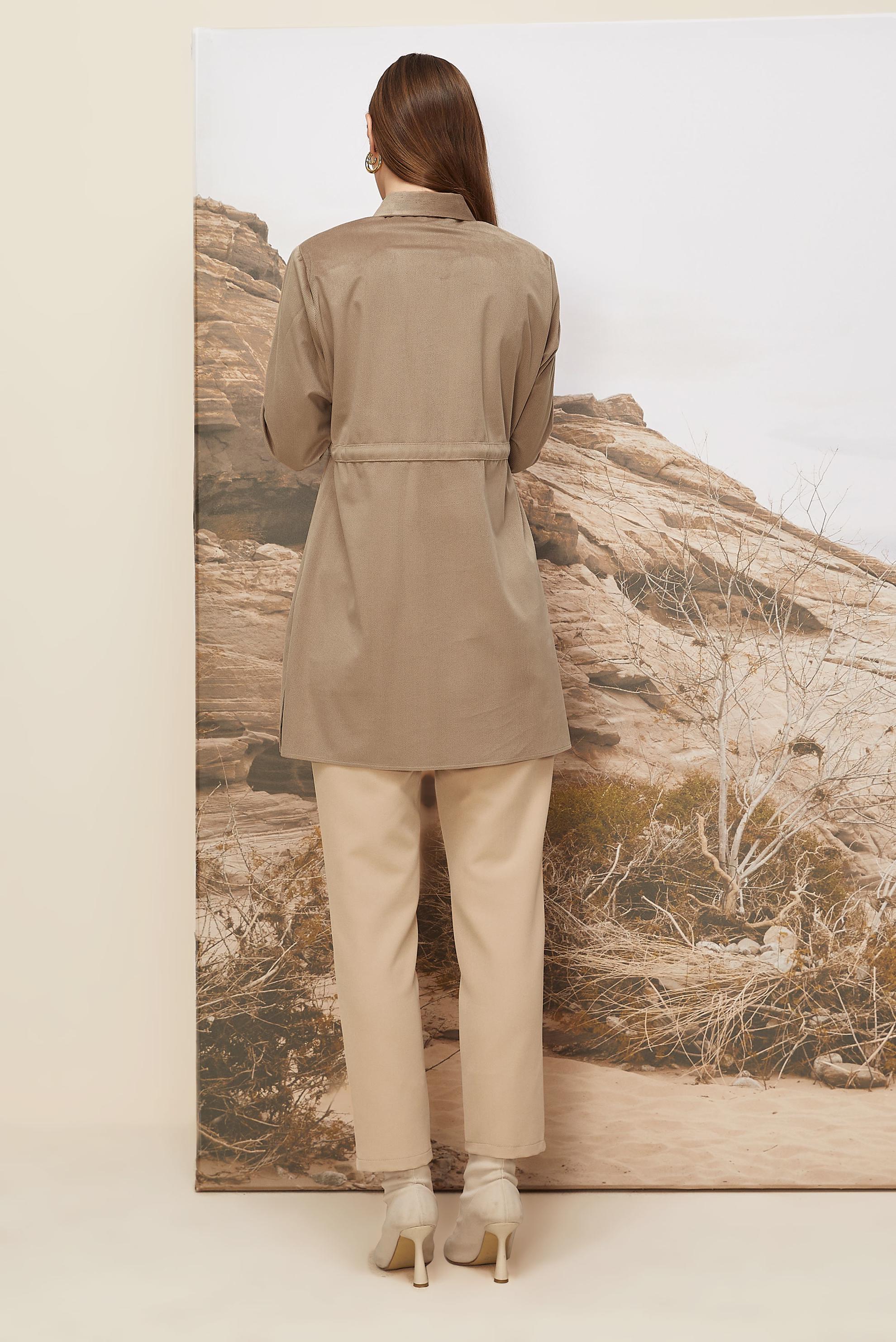 Hijab clothing MINK SMOCKED WAIST VELVET TUNIC 46245