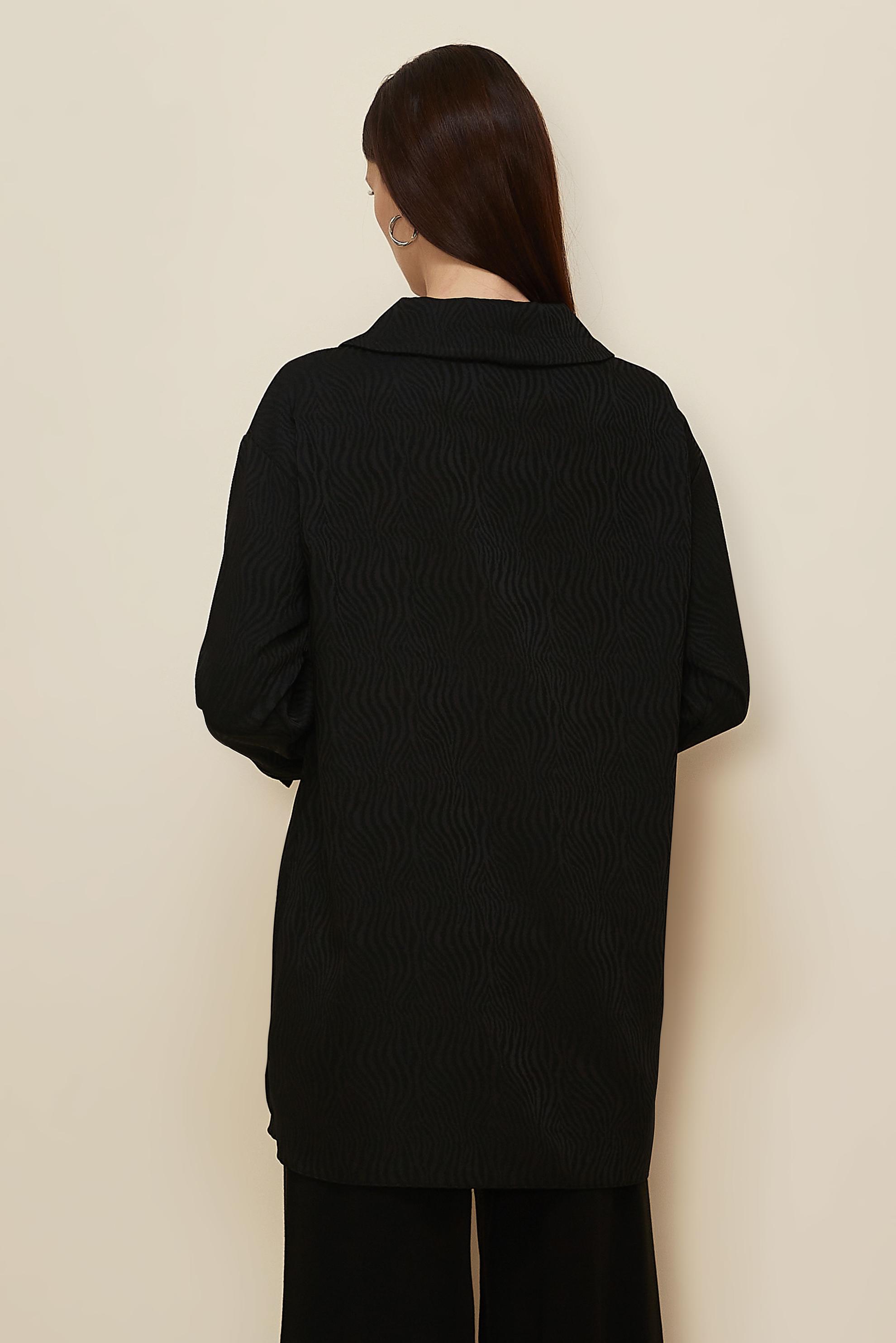 Hijab clothing BLACK SATIN JACQUARD TUNIC 46246