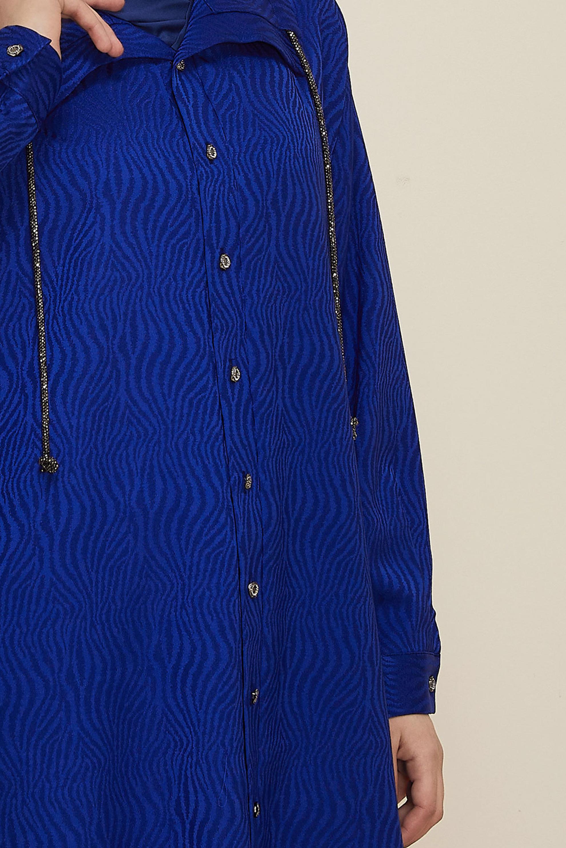 Hijab clothing NAVY BLUE SATIN JACQUARD TUNIC 46246