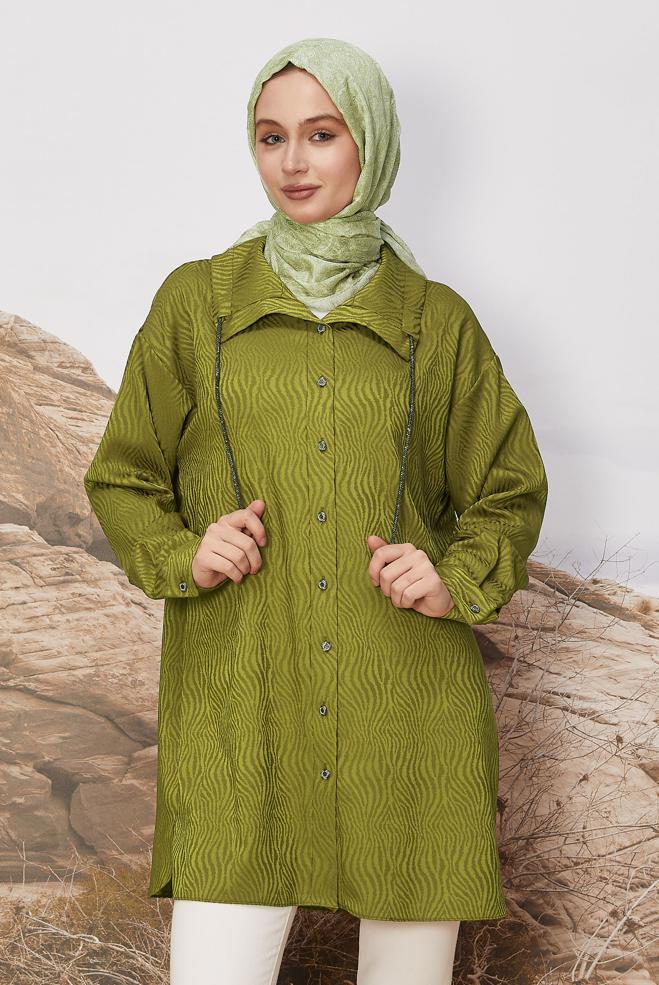 Hijab clothing GREEN 46246 ALYAJ 20105 TUNİK 40-48 TEK42 - ALVİNA