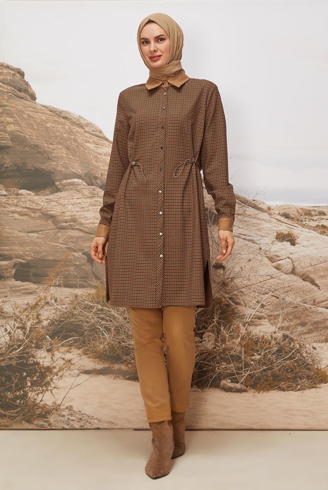 Hijab clothing TABA SHIRT COLLAR TUNIC 46251 - ALVİNA