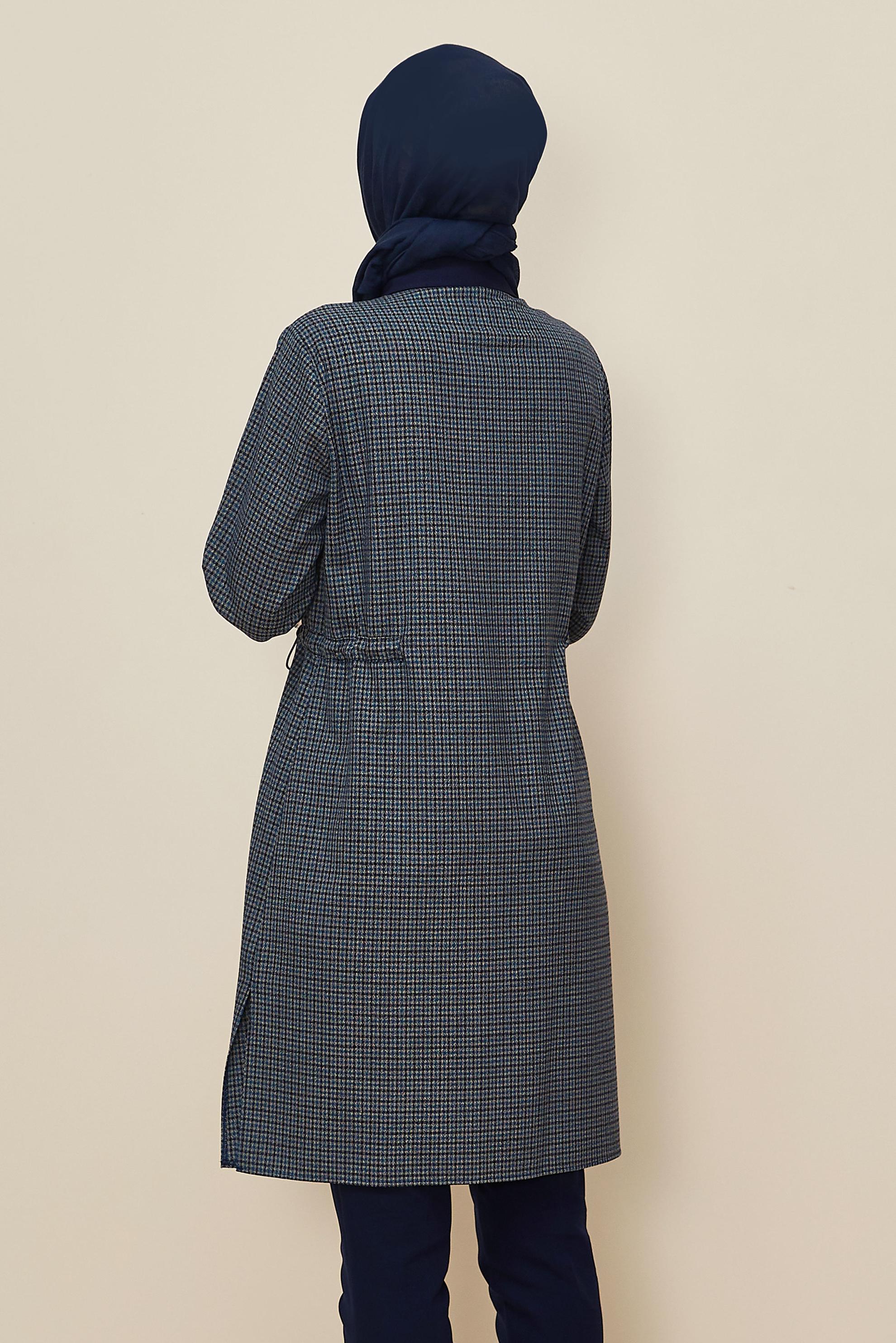 Hijab clothing NAVY BLUE SHIRT COLLAR TUNIC 46251