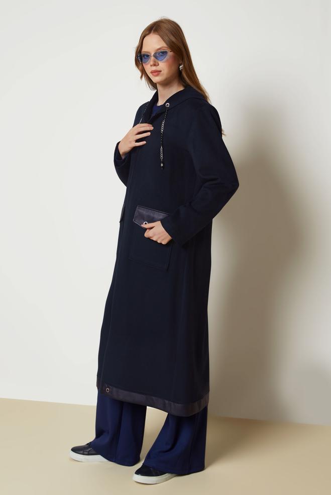Tesettür giyim LACİVERT KAPÜŞONLU GİY ÇIK 46259 - ALVİNA