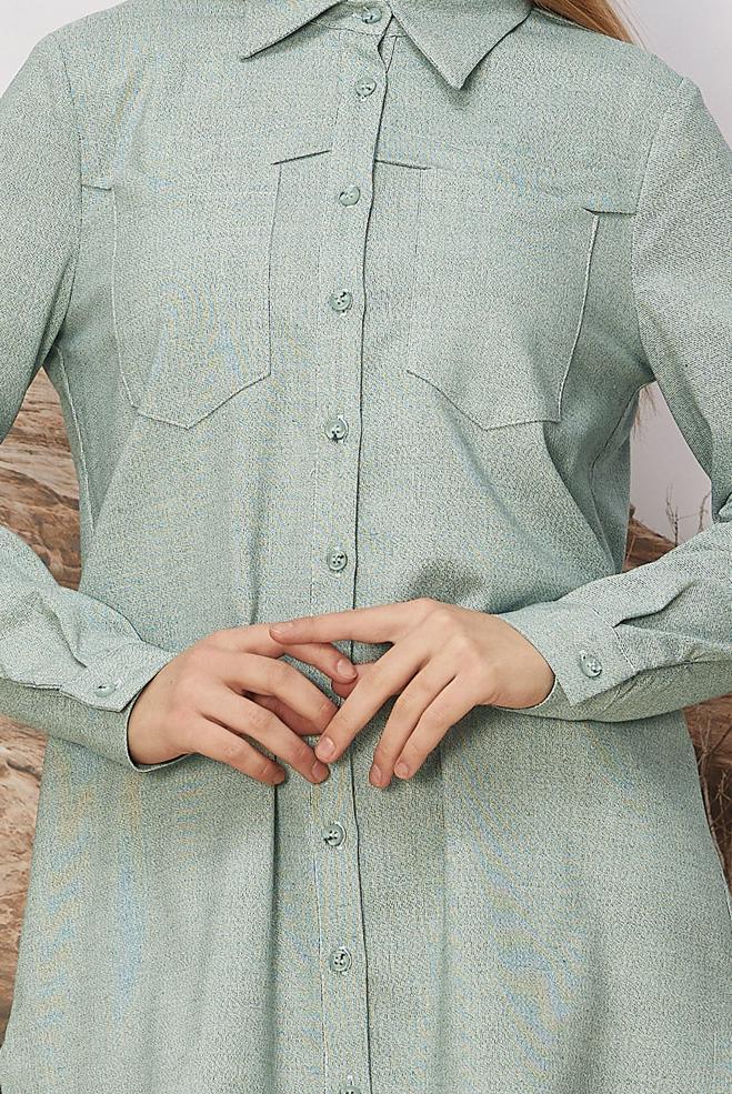 Tesettür giyim YEŞİL 46267 ELİOT TUNİK 38-44 - ALVİNA