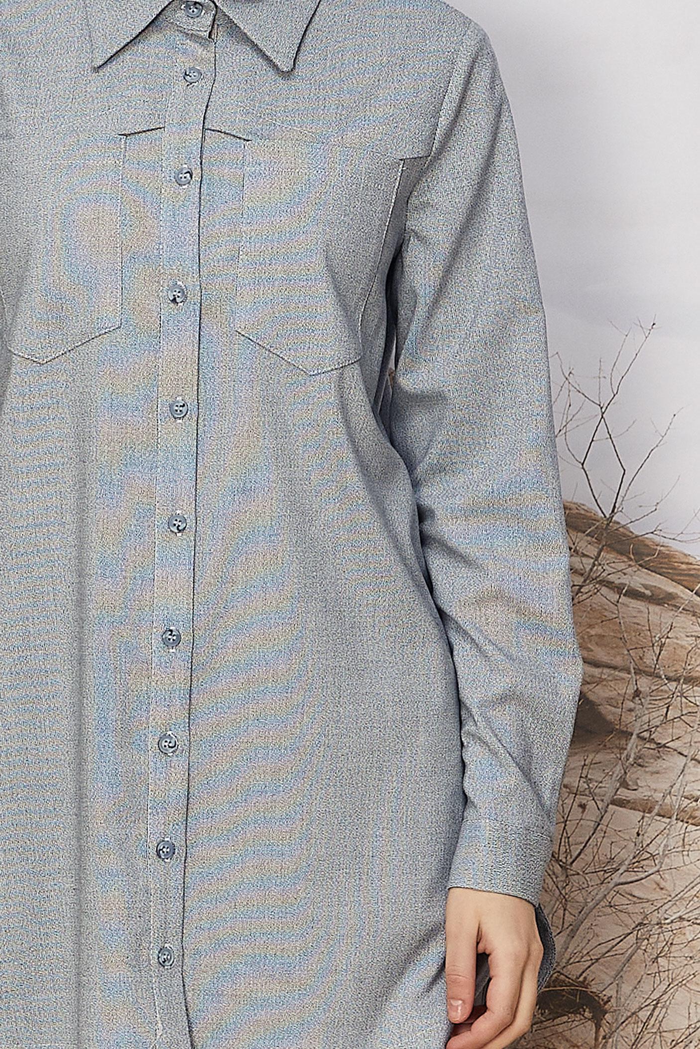 Hijab clothing NAVY BLUE SHIRT COLLAR TUNIC 46267