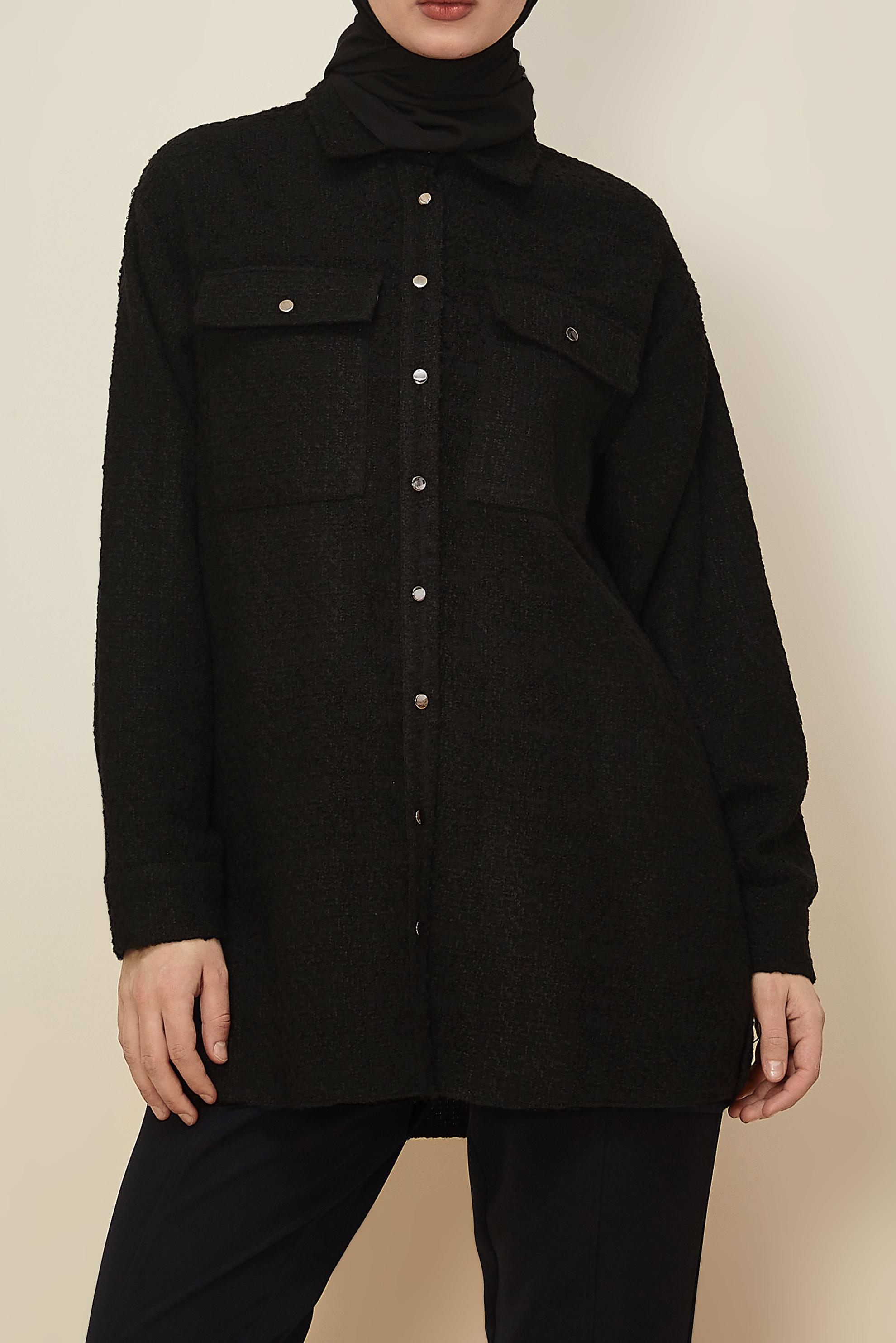 Hijab clothing BLACK SHIRT COLLAR TUNIC 46269