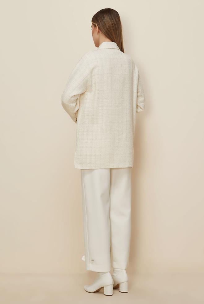 Tesettür giyim BEYAZ GÖMLEK YAKA TUNİK 46269 - ALVİNA