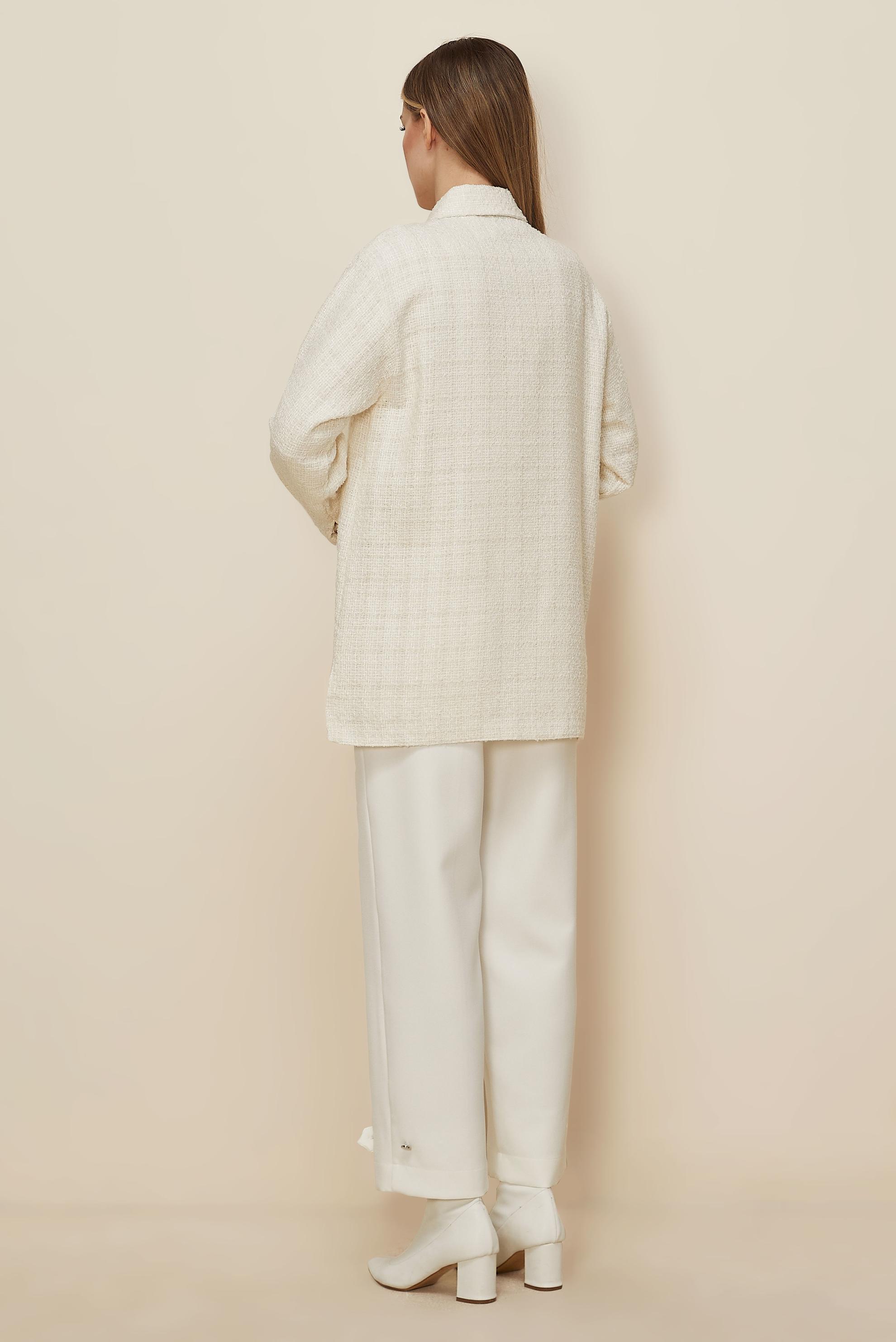 Tesettür giyim BEYAZ GÖMLEK YAKA TUNİK 46269