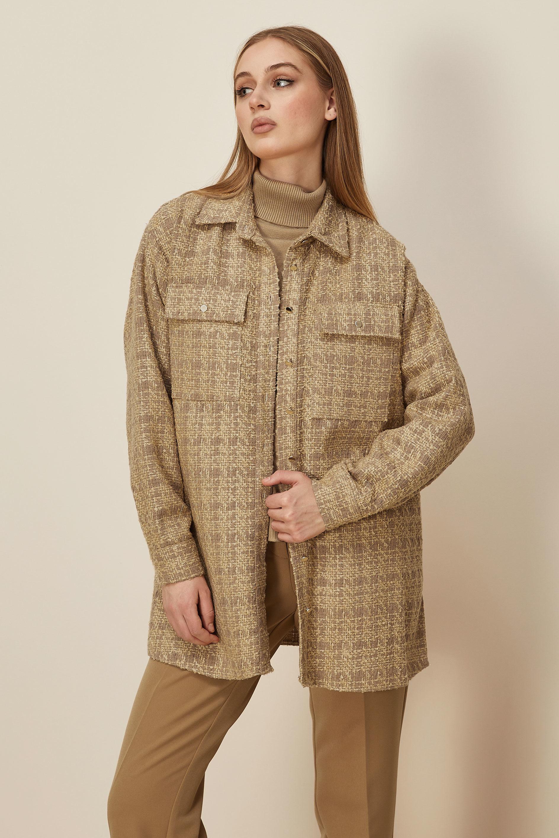 Hijab clothing BROWN SHIRT COLLAR TUNIC 46269