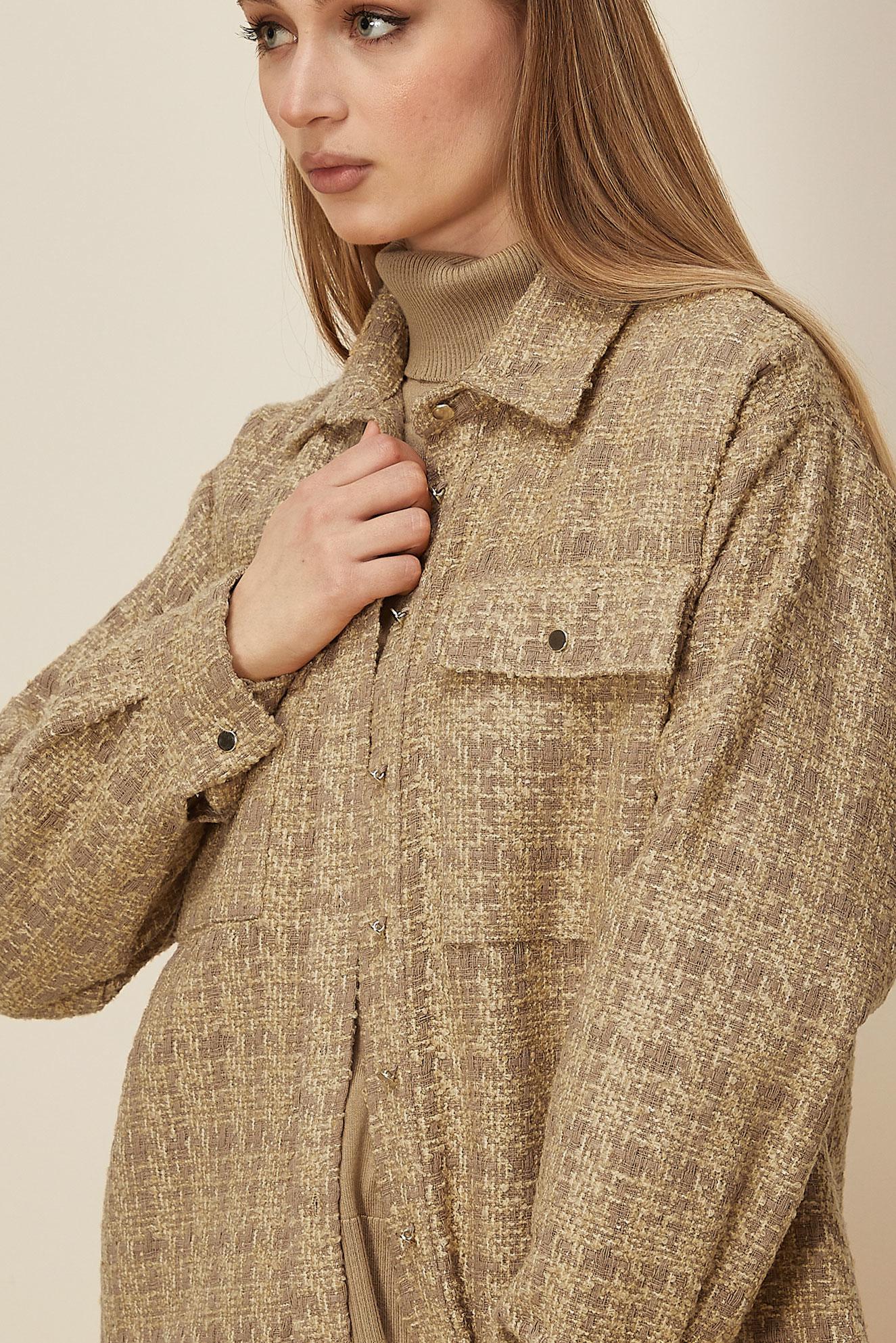 Hijab clothing BROWN SHIRT COLLAR TUNIC 46269