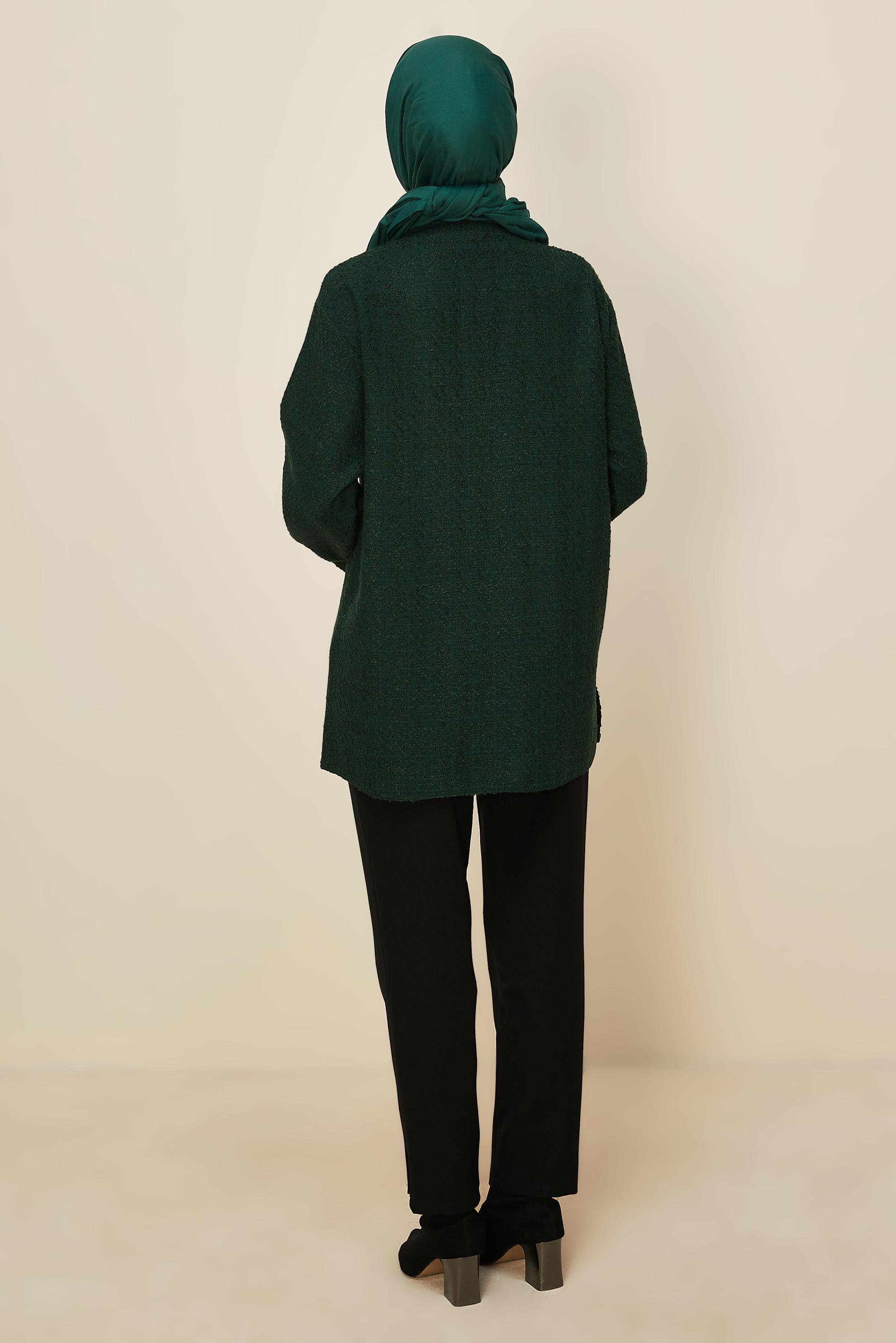 Hijab clothing GREEN SHIRT COLLAR TUNIC 46269