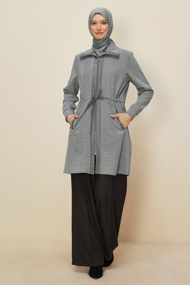 Tesettür giyim SİYAH 46274 8571-D TUNİK 40-46 TEK 42 - ALVİNA