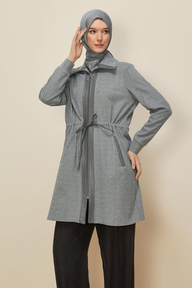 Tesettür giyim SİYAH 46274 8571-D TUNİK 40-46 TEK 42 - ALVİNA