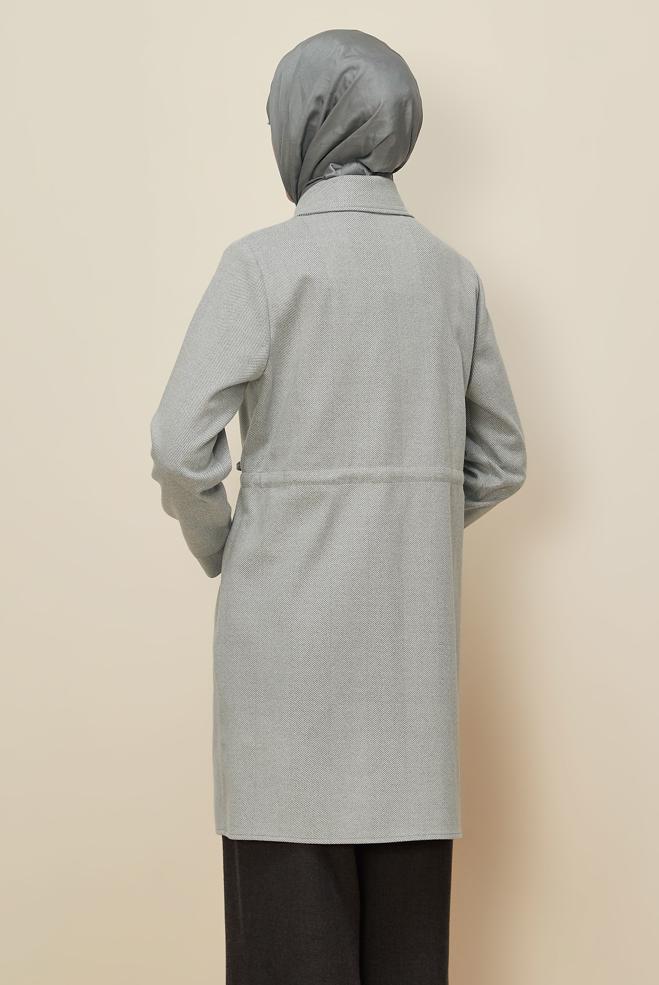 Tesettür giyim GRİ 46274 8571-D TUNİK 40-46 TEK 42 - ALVİNA