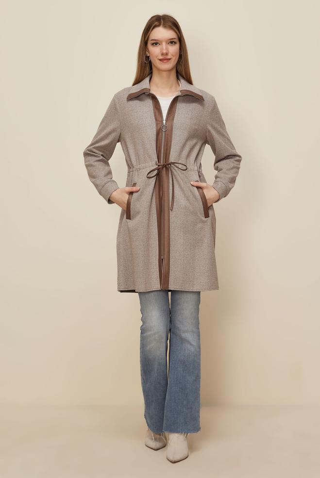 Vêtements hijab VISON TUNIQUE TAILLE NOUÉE 46274 - ALVİNA