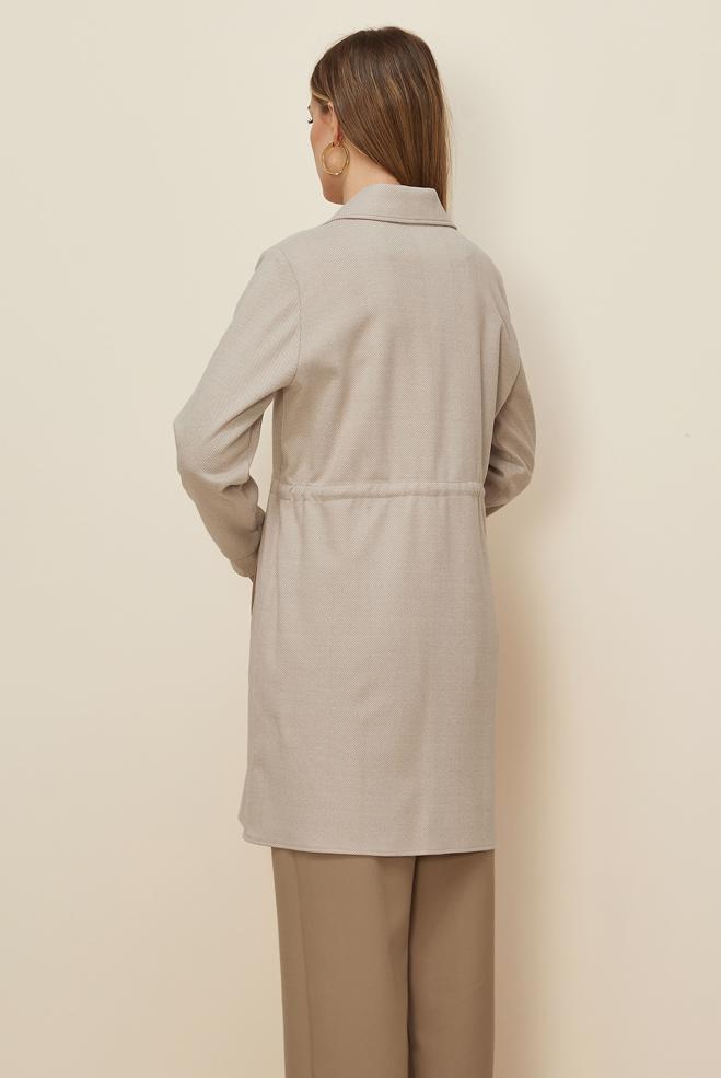 Vêtements hijab SABLE TUNIQUE TAILLE NOUÉE 46274 - ALVİNA