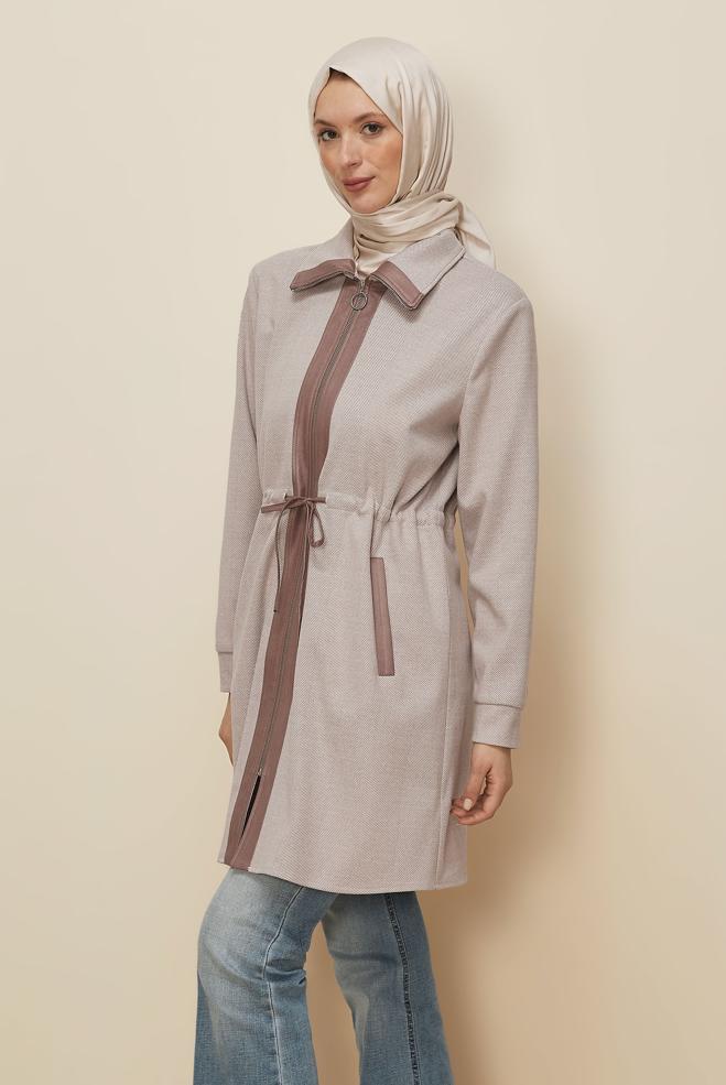 Hijab clothing PINK TIED WAIST TUNIC 46274 - ALVİNA
