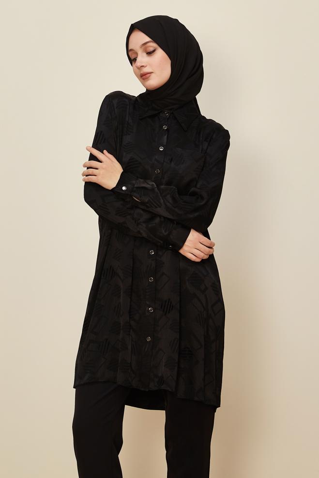 Hijab clothing BLACK 46278 JUM 871 TUNİK 40-48 TEK42 - ALVİNA